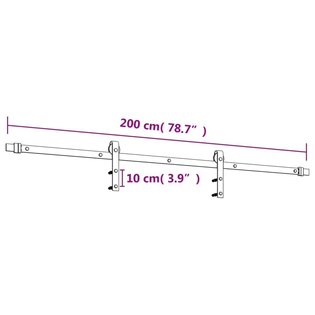 Drsna vrata s kompletom vodil 90x210 cm trdna borovina