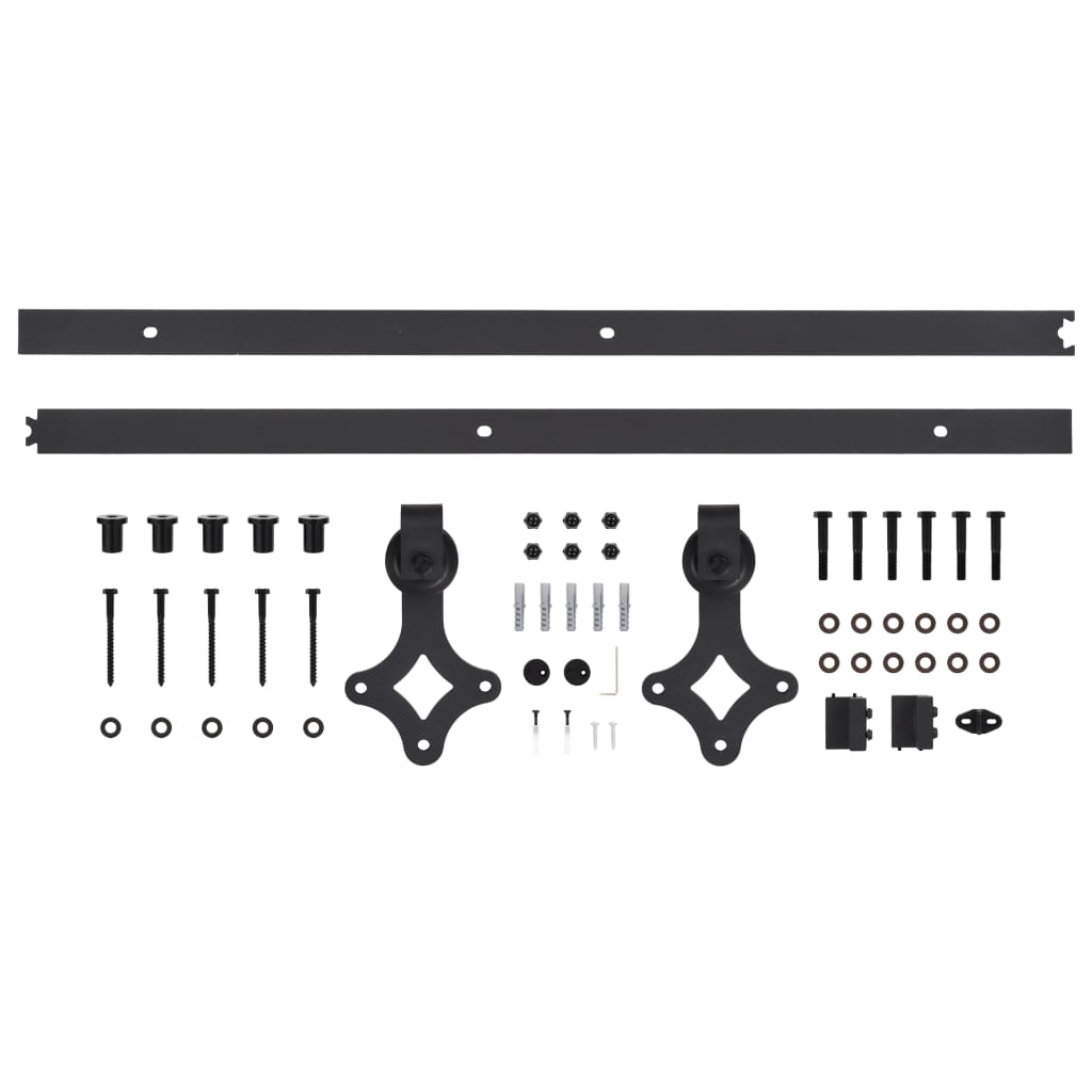 Drsna vrata s kompletom vodil 85x210 cm trdna borovina