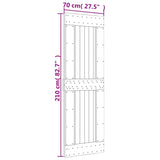 Drsna vrata s kompletom vodil 70x210 cm trdna borovina