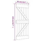 Drsna vrata s kompletom vodil 85x210 cm trdna borovina