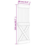 Drsna vrata s kompletom vodil 80x210 cm trdna borovina