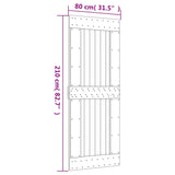 Drsna vrata s kompletom vodil 80x210 cm trdna borovina