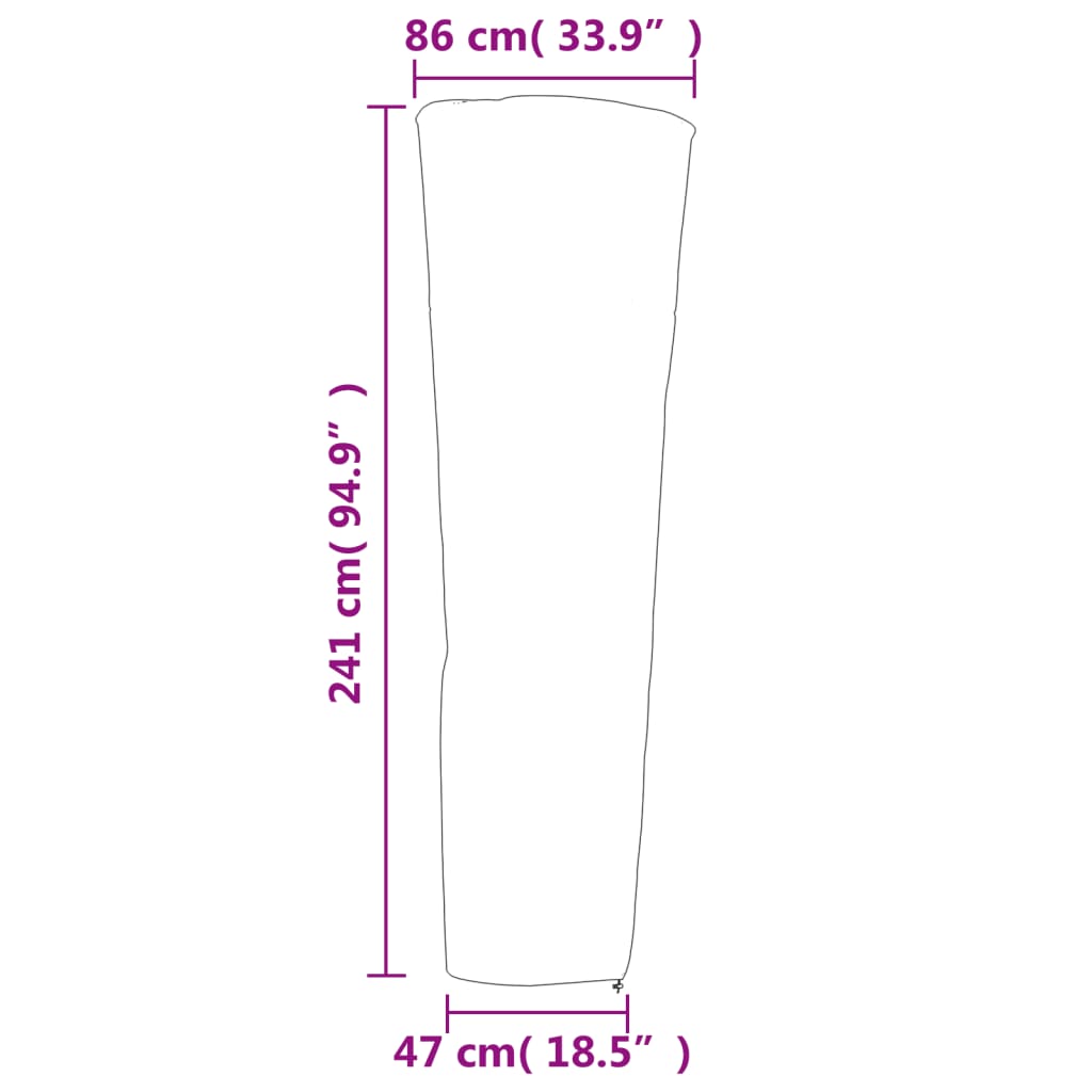 Prevleka za grelnik 2 kosa stožec črna 86x47x241 cm 420D oxford