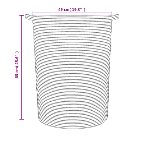 Košara za shranjevanje siva in bela Ø49x65 cm bombaž