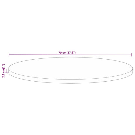 Mizna plošča Ø 70x2,5 cm okrogla trden predelan les