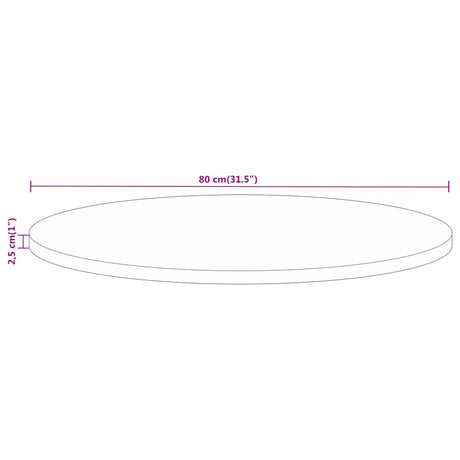 Mizna plošča Ø 80x2,5 cm okrogla trden predelan les