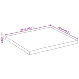 Mizna plošča 80x80x2,5 cm naraven rob trden mangov les