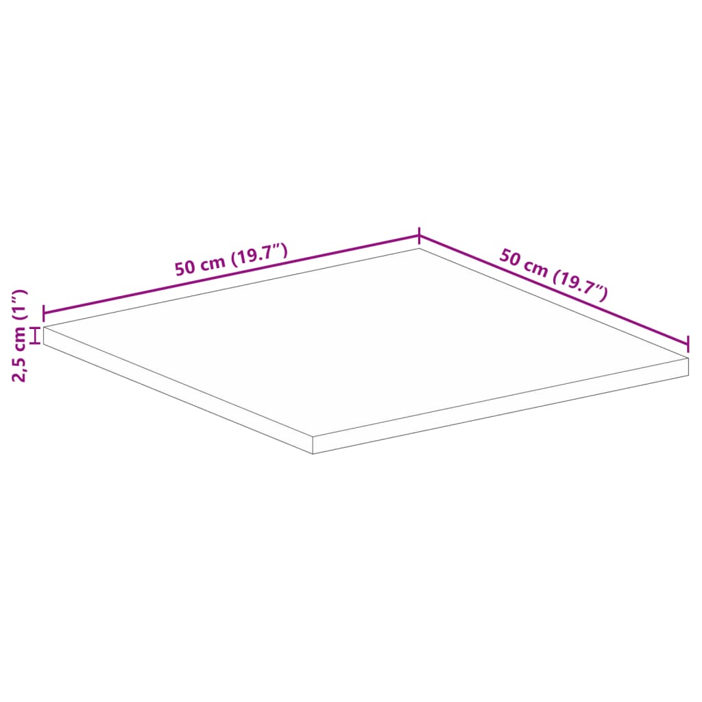 Mizna plošča 50x50x2,5 cm kvadratna trden predelan les