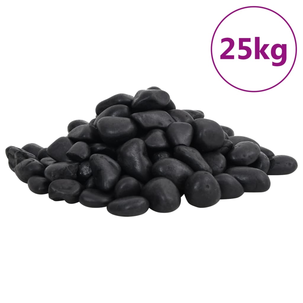 Polirani kamenčki 25 kg črni 2-5 cm