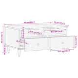 Klubska mizica 80x54x40 cm trden mangov les