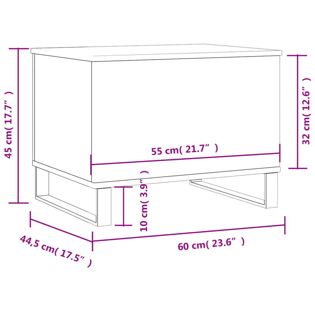 Klubska mizica sonoma hrast 60x44,5x45 cm inženirski les