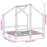 Otroški posteljni okvir 2x(70x140) cm trdna borovina