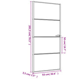 Notranja vrata ozka črna 93x201,5 cm kaljeno steklo in aluminij