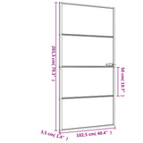 Notranja vrata ozka črna 102,5x201,5 cm kaljeno steklo aluminij