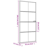 Notranja vrata ozka črna 93x201,5 cm kaljeno steklo in aluminij