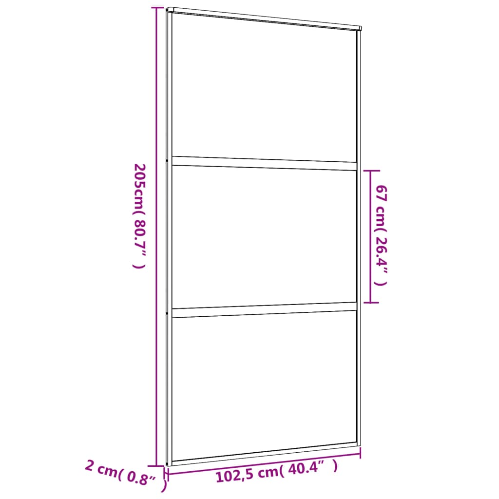 Drsna vrata zlata 102,5x205 cm prozorno ESG steklo in aluminij