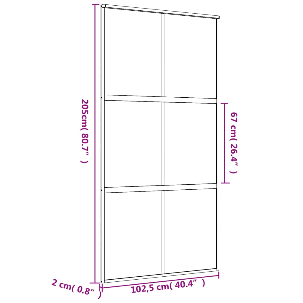 Drsna vrata zlata 102,5x205 cm prozorno ESG steklo in aluminij