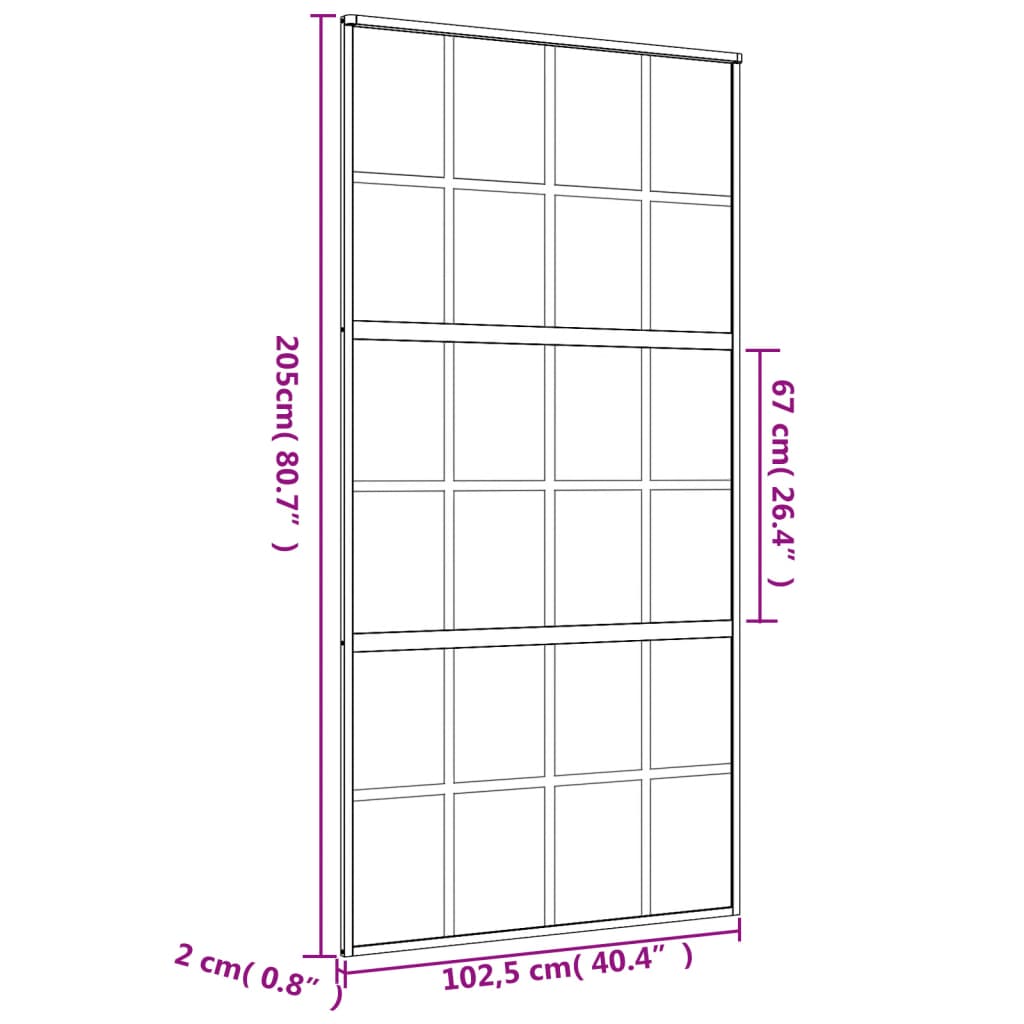 Drsna vrata zlata 102,5x205 cm prozorno ESG steklo in aluminij