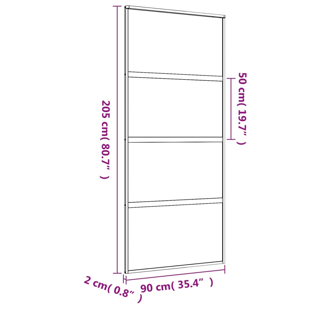 Drsna vrata zlata 90x205 cm prozorno ESG steklo in aluminij