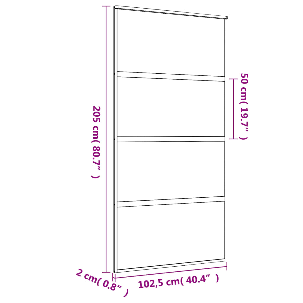 Drsna vrata zlata 102,5x205 cm prozorno ESG steklo in aluminij