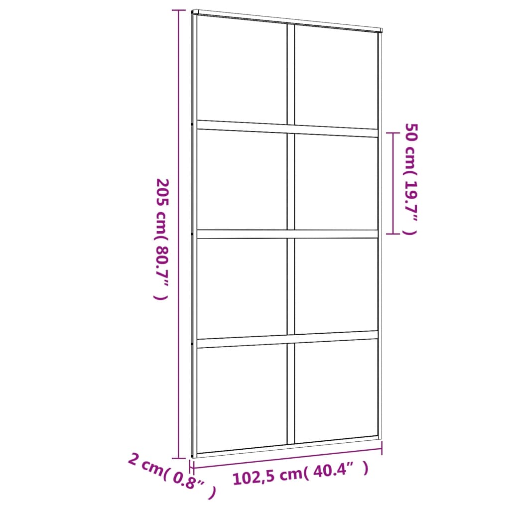 Drsna vrata zlata 102,5x205 cm prozorno ESG steklo in aluminij