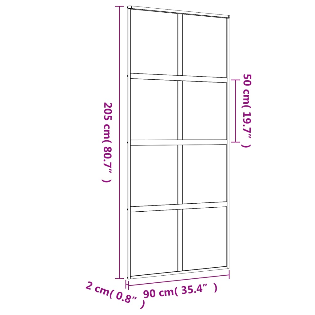 Drsna vrata zlata 90x205 cm mat ESG steklo in aluminij