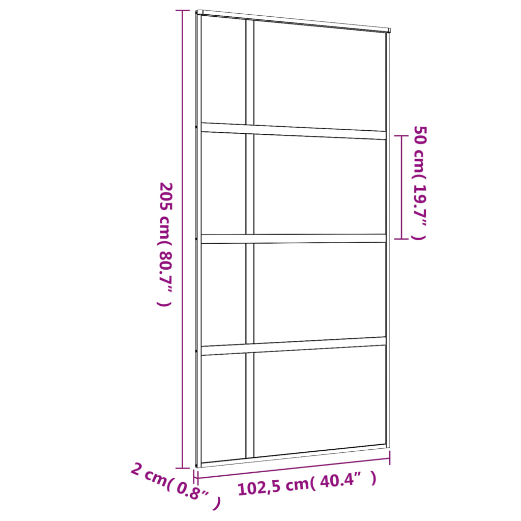 Drsna vrata zlata 102,5x205 cm prozorno ESG steklo in aluminij