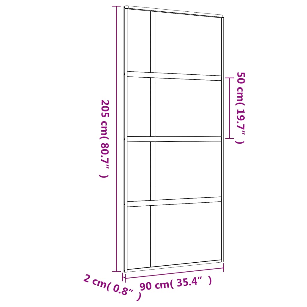 Drsna vrata zlata 90x205 cm mat ESG steklo in aluminij