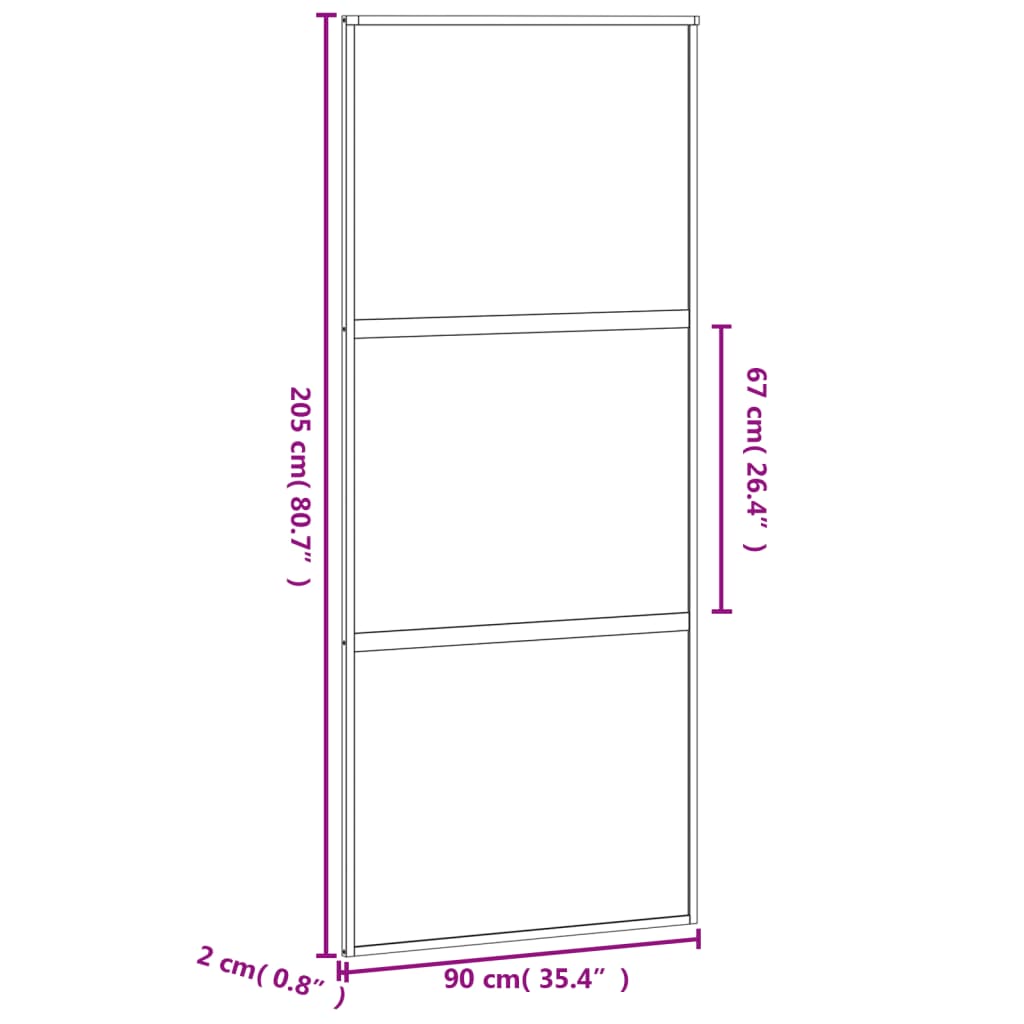 Drsna vrata črna 90x205 cm kaljeno steklo in aluminij