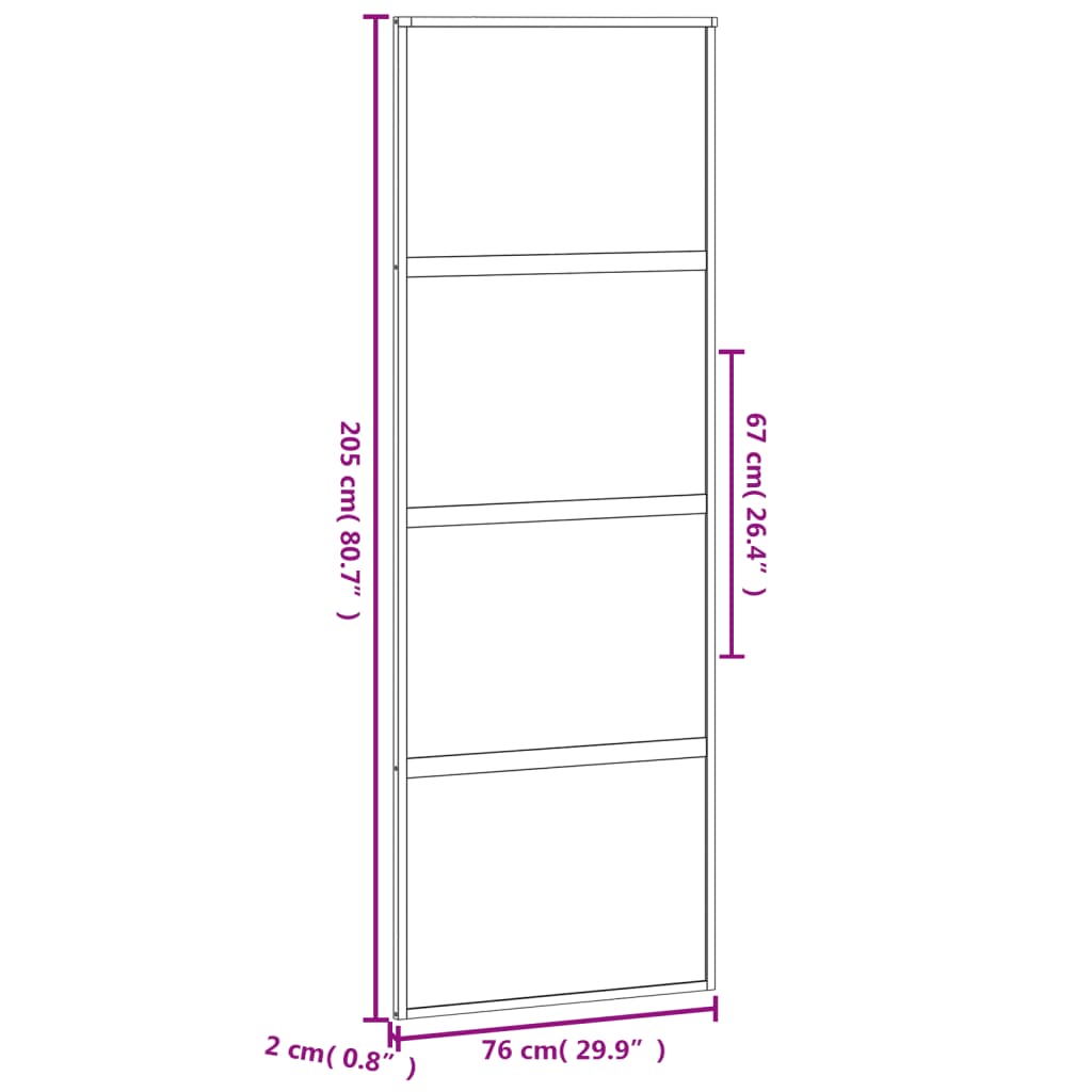 Drsna vrata črna 76x205 cm kaljeno steklo in aluminij