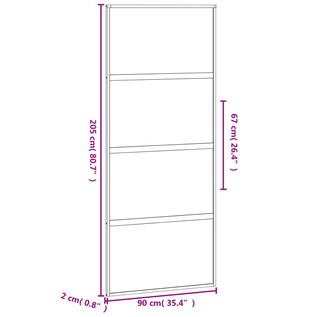 Drsna vrata črna 90x205 cm kaljeno steklo in aluminij