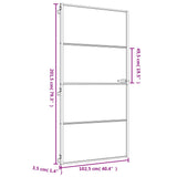 Notranja vrata ozka zlata 102,5x201,5cm kaljeno steklo aluminij