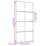 Notranja vrata ozka zlata 102,5x201,5cm kaljeno steklo aluminij