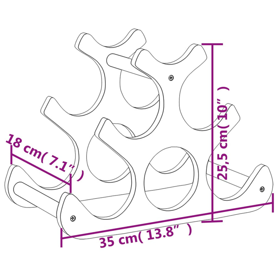 Stojalo za vino za 6 steklenic 35x18x25,5 cm bambus