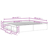 Posteljni okvir rjavi hrast 200x200 cm