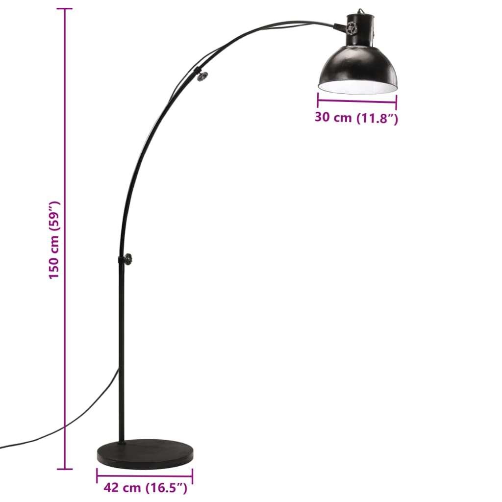 Stoječa svetilka 25 W črna 150 cm E27