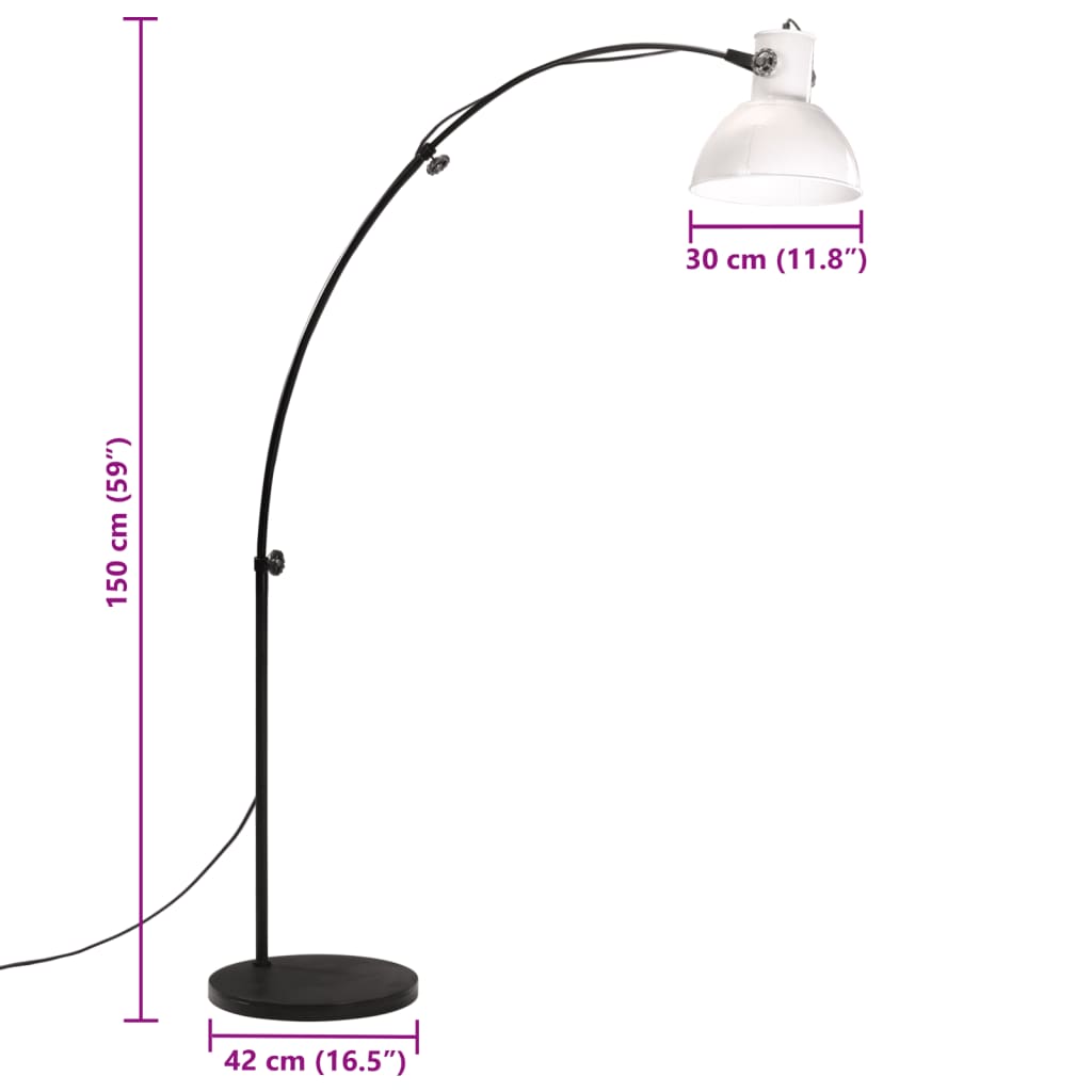 Stoječa svetilka 25 W bela 150 cm E27