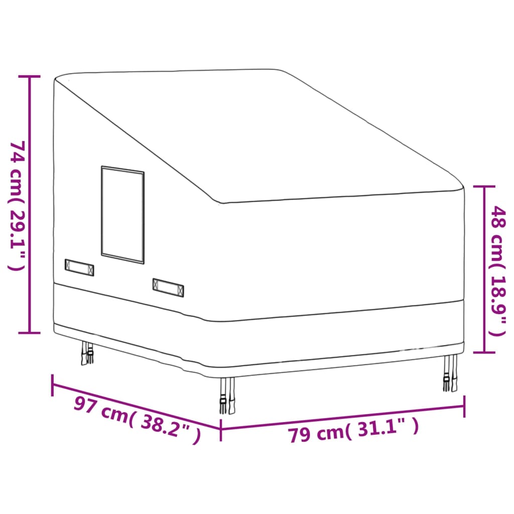 Prevleka za vrtni sedež bež 79x97x48/74 cm 600D oxford