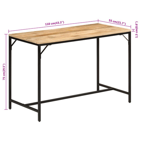 Jedilna miza 110x55x75 cm trden robusten mangov les in železo