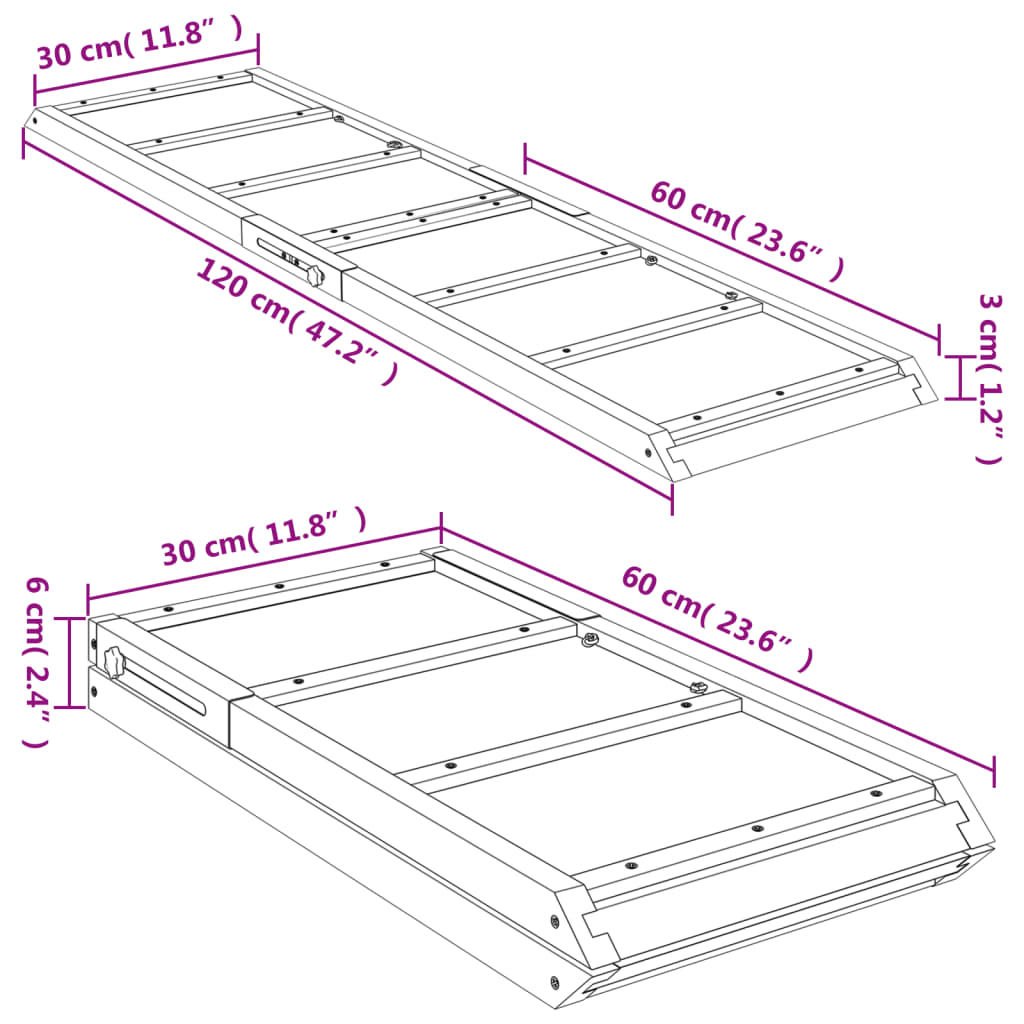 Rampa za pse siva 120x30 cm trden les jelke