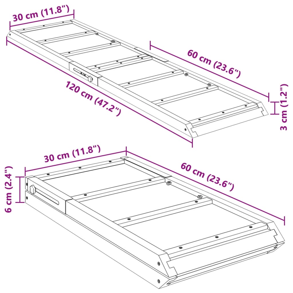 Rampa za pse siva 120x30 cm trden les jelke