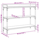 Konzolna mizica s policami sonoma hrast 100x30x80 cm