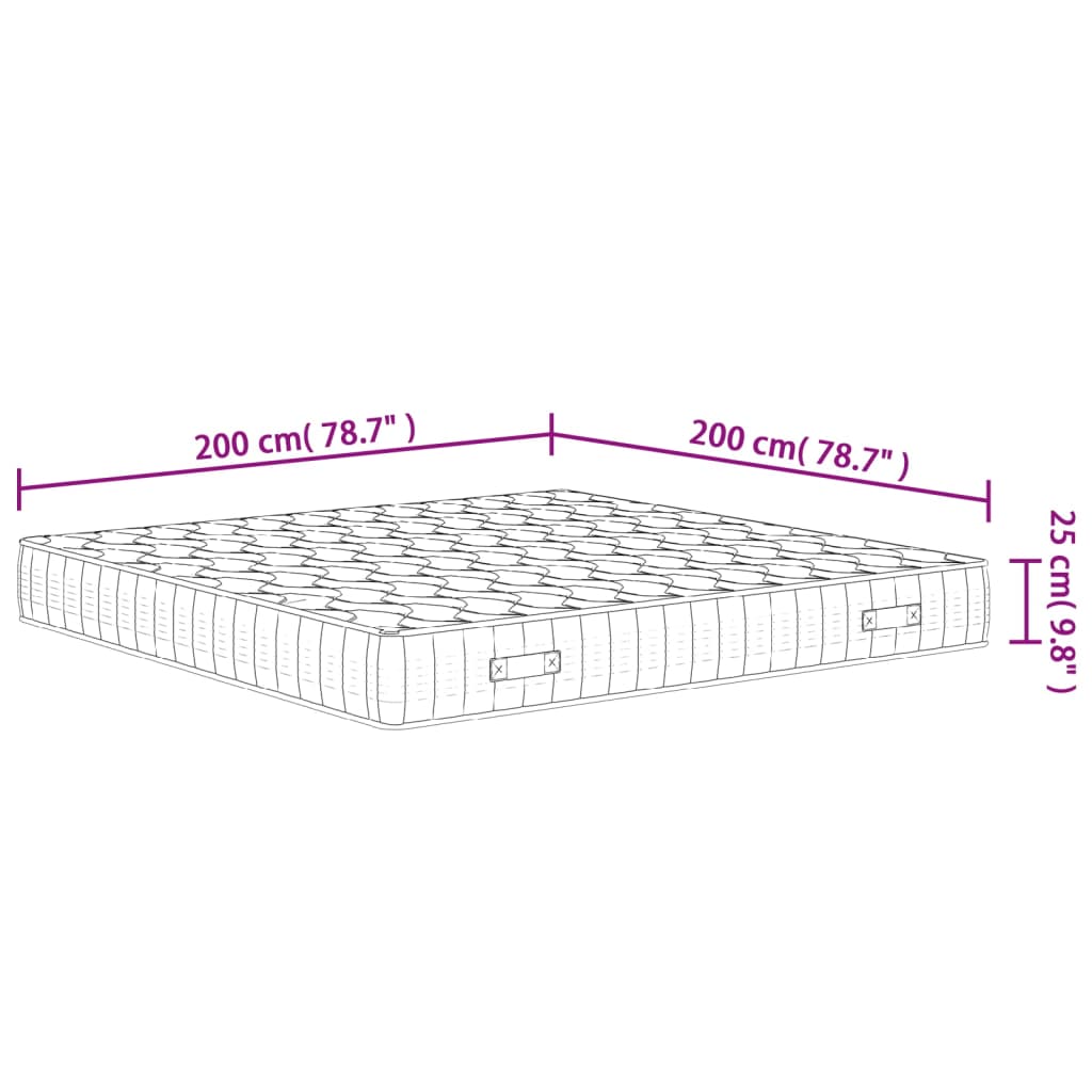 Vzmetnica z žepkastim vzmetenjem srednje trda 200x200 cm