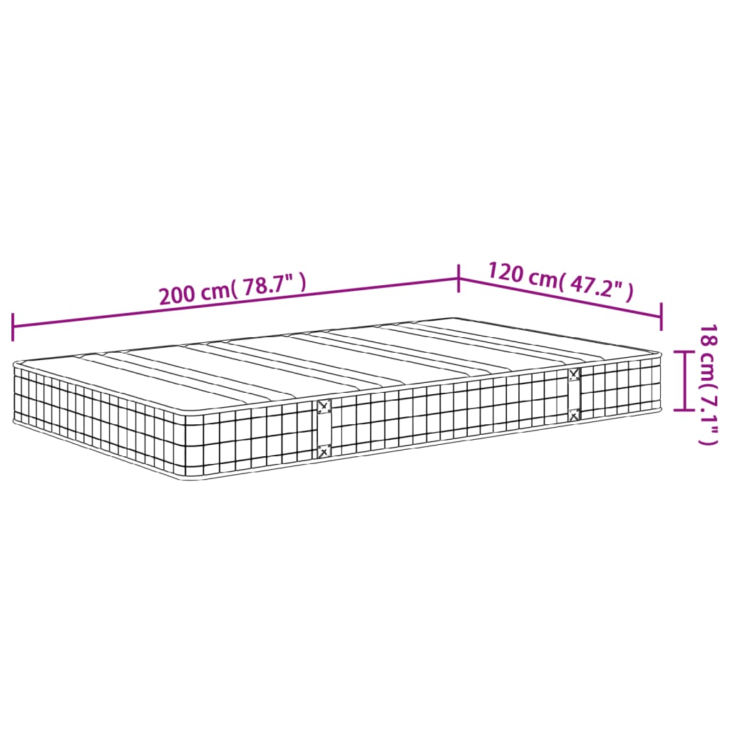 Vzmetnica z bonnell vzmetenjem srednja 120x200 cm