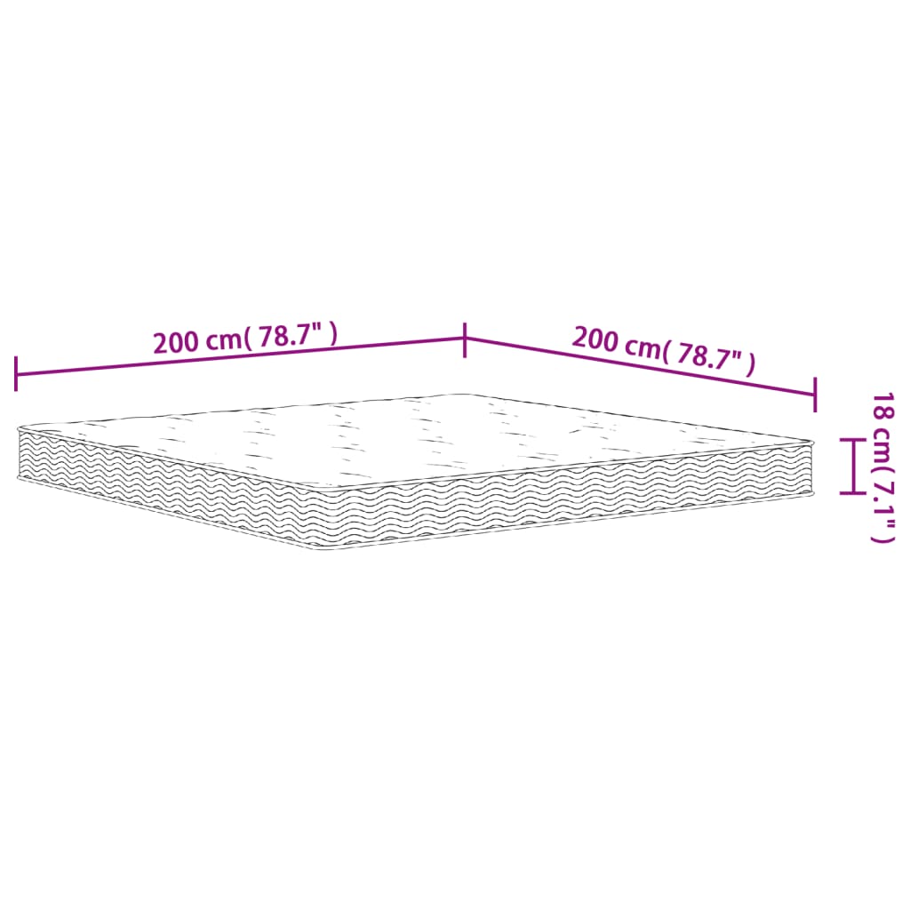 Vzmetnica z bonnell vzmetenjem srednja 200x200 cm