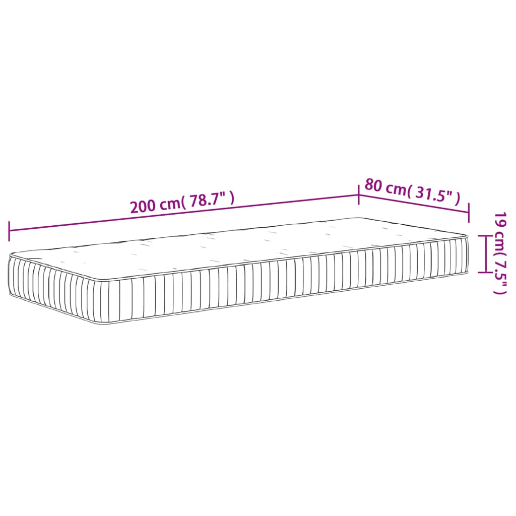 Vzmetnica z žepkastim vzmetenjem srednja 80x200 cm