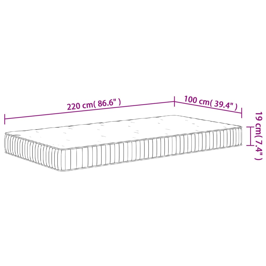 Vzmetnica z žepkastim vzmetenjem srednja 100x220 cm