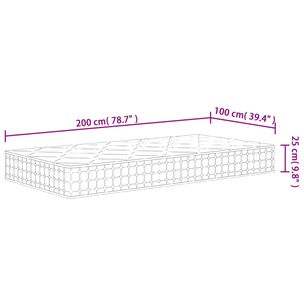 Vzmetnica z žepkastim vzmetenjem srednje trda 100x200 cm