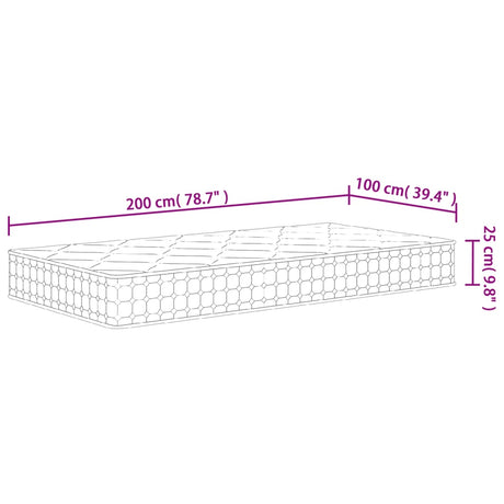 Vzmetnica z žepkastim vzmetenjem srednje trda 100x200 cm