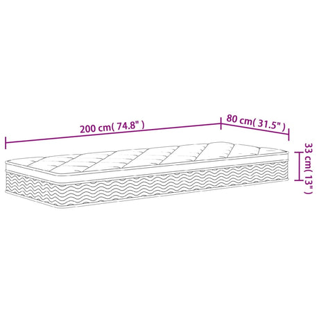 Vzmetnica z žepkastim vzmetenjem srednja plus 80x200 cm